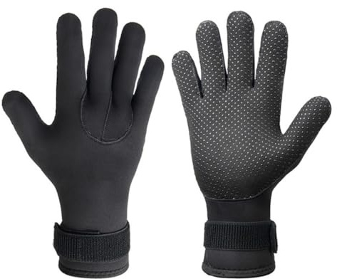 NbgrvB Guanti da immersione in neoprene da 5 mm, per uomini e donne, guanti per muta per snorkeling, surf, nuoto, protezione dall'acqua fredda con impugnatura antiscivolo, taglia M