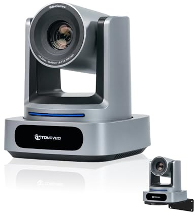 TONGVEO 4K AI PTZ Camera with Auto Tracking and 10X Optical Zoom, Conference Room Webcam with HDMI/USB3.0, Ideal for Church Worship, Zoom Meetings, Live Streaming and Education