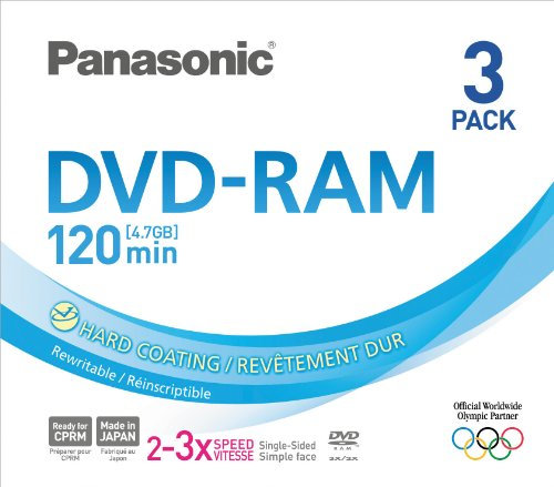 Panasonic 3x speed, 4.7GB, 3 pack DVD-RAM Disc