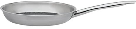 Spring Vulcano Cut Resist Bratpfanne 24 cm, Edelstahl, Antihaft-beschichtete Pfanne, Induktionsgeeignet, 5-Lagen-Mehrschichtmaterial, Kratzfest, Bratpfanne Induktion, ofenfeste Edelstahlpfanne
