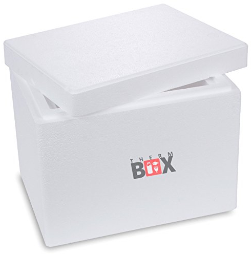Therm Box Boîte en polystyrène - Thermobox pour la Nourriture et Les Boissons - Refroidisseur et réchauffeur en polystyrène (40x30x32cm - Volume de 13,2L) Réutilisable