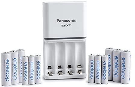 Eneloop Panasonic K-KJ55MBS66A Power Pack; 6AA, 6AAA, and Advanced Battery 3 Hour Quick Charger