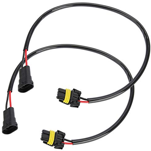 Qiilu 2 x 53 cm H11 Buchse 9006 HB4 9012 9006XS Buchse Stecker Scheinwerfer Nebelscheinwerfer Adapter Connector Kabel Buchsen