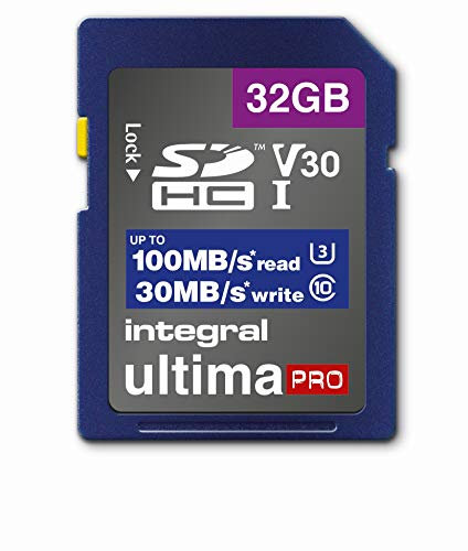 Integral Memory - Tarjeta de Memoria SDxC (32 GB, Muy Alta Velocidad, hasta 100 MB/s de Lectura, 30 MB/s de Escritura, Clase 10 V30 UHS-I U3, by Integral Memory