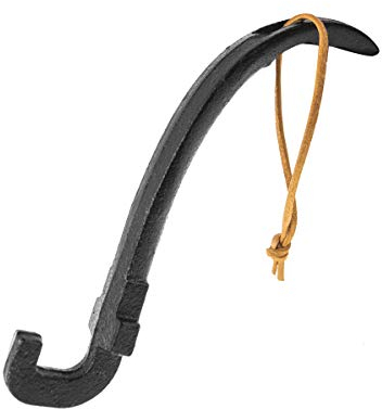 AJinTeby Grill Grate Lifter Cast Iron Universal Cooking Grid Lifter for Most Charcoal, Gas Grills,Compatible with BGE Grills, Fits Kamado Grills, Cast Iron Grate Lifter