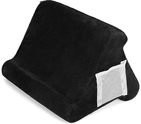 Faltbarer Kissenständer für Tablet, Buchstütze, Lesestützkissen für Zuhause, Bett, Sofa, Multi-Winkel, weiches Kissen, Schoßständer, Tablet-Ständer, Kissen, Couch, Kissenständer, eReaders (schwarz)
