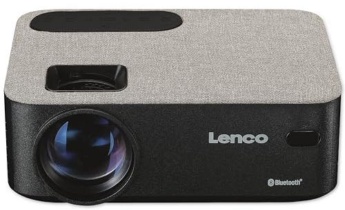 Lenco LPJ-700 Mini Projector - Bluetooth Projector - Mini Projector 4000 Lumen - 30,000 Hours Life - Full HD - Bluetooth 5.0-2 x HDMI - USB - Remote Control - Black/Grey