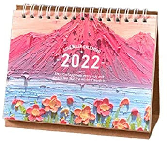 QINGGANGLING999 Bürokalender 2022 Mini Desktop Coil Paper Calendar Daily Scheduler Schreibtisch Tischplan Jährlicher Agenda Organizer Tischkalender Wochenplaner (Color : F)