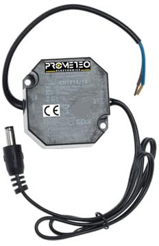 Prometeo Electronics Alimentatore IP67 12V 1A per videosorveglianza installazione incasso su 503 spina cablata 5,5 x 2,1mm