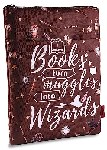 LParkin Buchhülle mit Reißverschluss – Wasserdichte Schutzcover für Taschenbücher (28 x 21,5 cm) | Robuster Canvas mit Polsterung für Reisen & Alltag