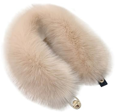 Fauxfuchspelz Pelzkragen Damen Fellkragen, Kunstfell Schal Verdickte Winterschal Flauschig Plüsch Pelz Schal Kunstpelz Pelzschal Wintermantel Kragen Warmer Fellkragen Schal Damen Kunst Pelzkragen,53cm