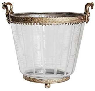 Pimex ice bucket, Glass Ice Bucket Wine Barrel Wine Cooler Hotel Bar Club Ice Bucket Tongs Lead-frees Glassware