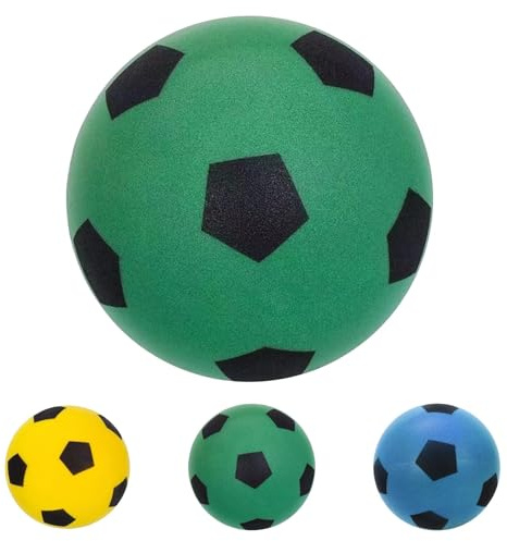 WEXFFU Skumboll softboll fotboll, 21 cm mjuk tygboll för inomhus utomhus träningsspel med tyst softboll (grön)