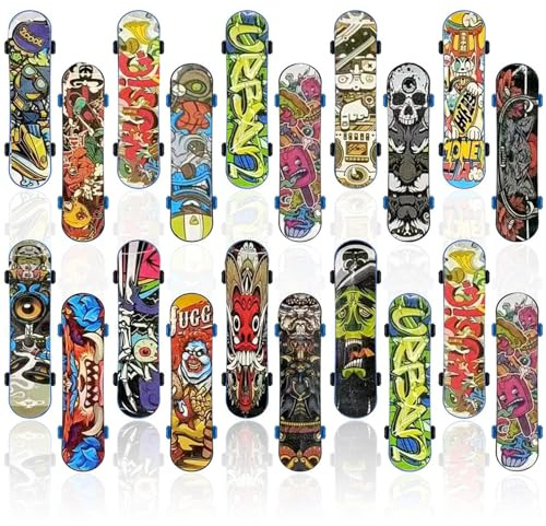 LYQQY Mini Skateboard Professionnel, 20 Pièces Fingerboard pour Amateurs de Planche à Roulettes, Récompenses de Classe, Cadeaux de Fête, 9.5x2x1.1cm (Couleur Aléatoire)