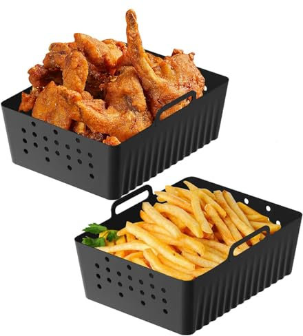 Wiederverwendbare Luftfritteusen-Auskleidung, Luftfritteusen-Zubehör, Luftfritteusen-Einlagen, wiederverwendbar, hitzebeständig, antihaftbeschichtet, Silikon-Kochmatten, Küchenzubehör, Ersatz für