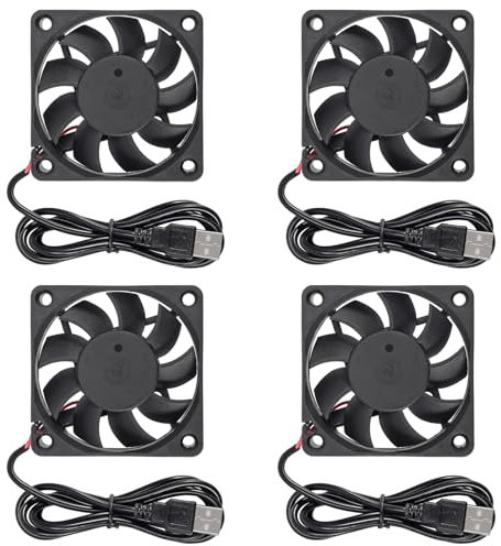 Lot de 4 ventilateurs 8010 DC 5 V 80 x 80 x 10 mm sans balais pour imprimante 3D, boîtier PC, processeur, USB, roulement à billes 80 mm