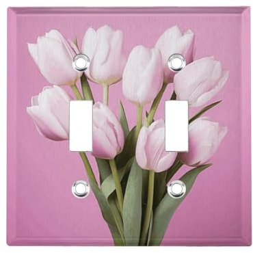 Bellissimo fiore 2-gang doppio interruttore copertura decorativa interruttore della luce piastra elettrica per camera da letto cucina decorazione casa 11,4 x 11,7 cm