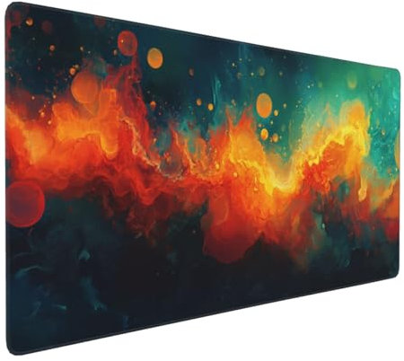 Large Mouse Pad 1200x600x4mm Red Gaming Mouse Mat Marble XL Mousepad Anti-Fray Stitched Edges with Non-Slip Rubber Base,Ergonomic Mouse Pad Extended Desk Mat,for Home Office Accessories PC,Laptop
