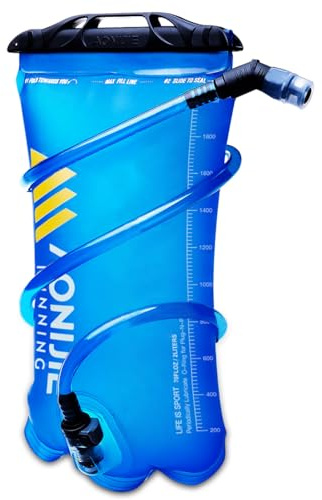 Azarxis Poche Hydratation en TPU 1,5L 2L 3L Réservoir d'eau Sac à Eau Pliable pour Randonnée Vélo Camping Running Sac Hydratation (2L)