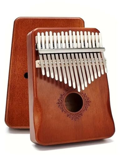 Kalimba Instrument 17 Tasten Kalimba Daumenklavier Holzkörper Tragbares Fingerklavier Lernbuch Musikinstrument Für Musikliebhaber(Logs)