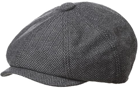 Maeau Skärmmössa för baby och barn, skjutmössa, platt nyfödd basker tweed/denimmössa, irländsk tidningspojke, mössa, Newsboy småbarn, Gatsby-mössa, platt keps, basker, 1–9 år, svart-grå, 12-24 månader
