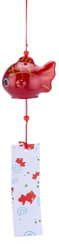 PH PandaHall Japanische Wind Windspiel Rot Goldfisch Wind Glocken Handmade Hanging Anhänger Ornament für Haus Schlafzimmer Garten Hof Balkon Patio Party Dekoration, 1 Pack
