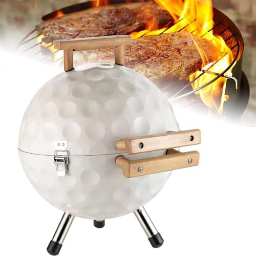 Barbecue portable à charbon de bois en forme de golf, sphérique, rond, pliable, pour jardin, camping, extérieur