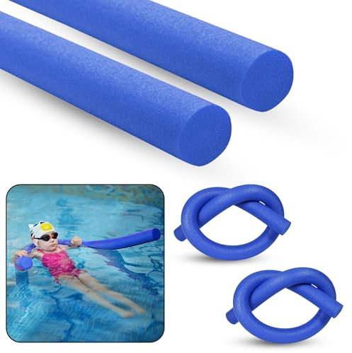 ASAB Swimming Pool Noodle | Swim Aid, Aqua Aerobics, Exercise Noodle | Float Aid Vertical | Flexible, Soft & Durable Foam Sticks | Support For Kids and Adults Training Swim Noodle (BLUE 2 PACK)