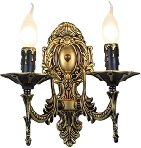 2 Brazos Velas Lámparas De Pared Hierro Vintage Pasillo Lámpara De Pared Pull Tail Bombilla Led Comedor Aplique De Pared Baño