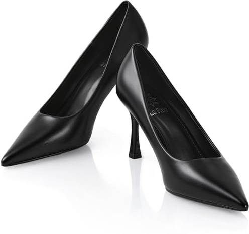 Decollete Donna Tacco Alto 8cm, Scarpe Decolte Eleganti, High Heel Pumps Comode, con Comoda Soletta Imbottita e Suola Antiscivolo in TPR per Ufficio e Feste