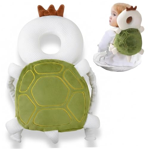 Zaino con cuscino per bambini per la caduta di tartarughe morbide Protezione per la testa anticaduta per bambini con cinghia regolabile per una protezione per testa sicura per camminare e gatton