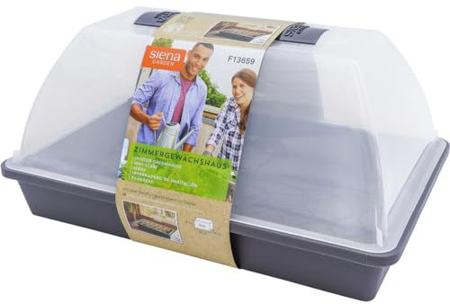 Siena Garden Zimmergewächshaus M 38x24x18 cm, anthrazit