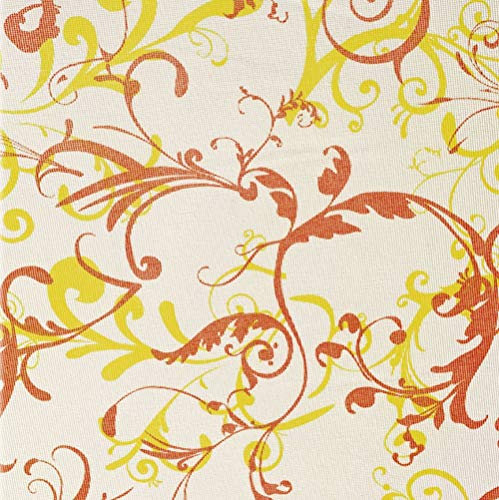 DecoHomeTextil Heimtextilmanufaktur Gartentischdecke Tischdecke Summertime Sunrise mit Einfassband Softschaum Farbe & Größe wählbar Eckig 110 x 140 cm Ranken Orange Outdoor Frühling Sommer