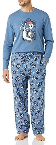 Amazon Essentials Disney | Marvel | Star Wars Set da Notte Pigiama in Flanella Uomo, Nightmare Santa Jack - Mens, XXL