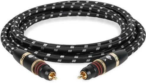 BOAACOUSTIC JIB Hi-end Audiophile Subwoofer Câble,Câble RCA mâle vers mâle Dispose de Plusieurs blindages avec conducteur Interne pour Les systèmes Hi-FI-3M