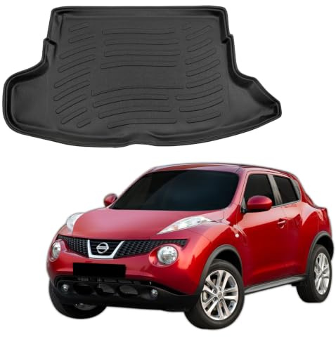 SCOUTT Tapis De Coffre sur Mesure pour Nissan Juke 2010-2014, Noir, Antidérapant, Bord Haut, Toutes Saisons
