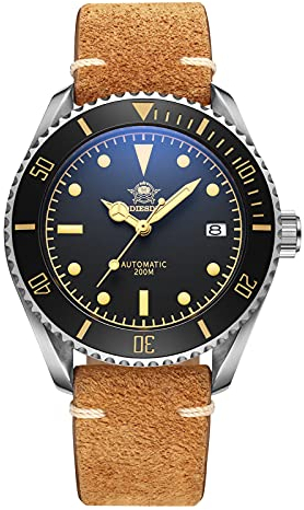 ADDIESDIVE Herren Automatikuhr ​Herrenuhr Analog Datumsanzeige mit Saphirglas Leuchtend und Wildlederarmband