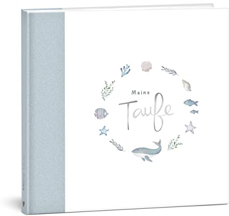 mintkind® Gästebuch Meine Taufe Wal I für Junge & Mädchen | Taufbuch, Taufgeschenk, Taufalbum, Erinnerungsbuch I 72 Innenseiten für Glückwünsche, Fotos und Mehr | Gästebuch Taufe Gastgeschenk