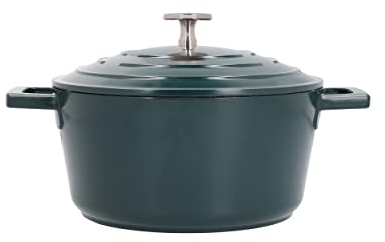 MasterClass Small Casserole Dish with Lid, Lightweight Cast Aluminium, Induction Hob and Oven Safe, Hunter Green, 2.5 Litre/20 cm