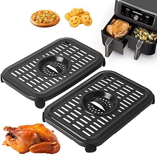 Air Fryer Grill Plate for Ninja Foodi AF300UK 6 in 1 7.6L DualZone Air Fryers, Non-Stick Food Grade Air Fryer Accessories Replacement Parts Grill Pan Plate Crisper Plate Rack Tray, Dishwasher Safe