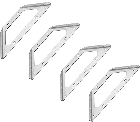 LIKERAINY Hörnbeslag Skarvar 175x175mm Rätvinklade Fästen Fästelement Rostfria Stålplattor Triangulär Form Möbler Hyllstödkontakter 4 Stycken