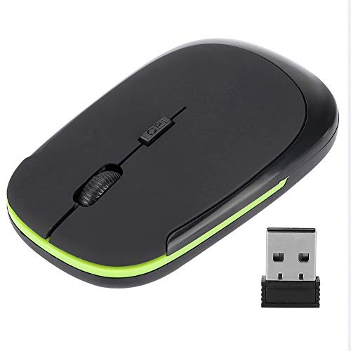 Tosuny Kabellose Maus, Ultradünne 2,4-G-Funkmaus 1200 DPI USB Ergonomische Gaming-Maus Laptop-Computer Optische Maus, 360 ° -Winkel, 10 M Steuerabstand (Schwarz)
