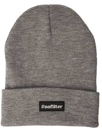 FISURA - Unisex-Wintermütze Wintermütze für Männer. Wintermütze für Frauen mit Botschaft. Gestrickte Mütze aus Acryl und Polyester. (Grau)