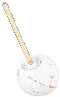 Scopino Wc Scovolino Bagno Wc Spazzola per WC a cupola in ceramica e supporto Set Spazzola per WC decorativa da terra con manico lungo per bagno Spazzolone Wc Accessori Bagno(White)