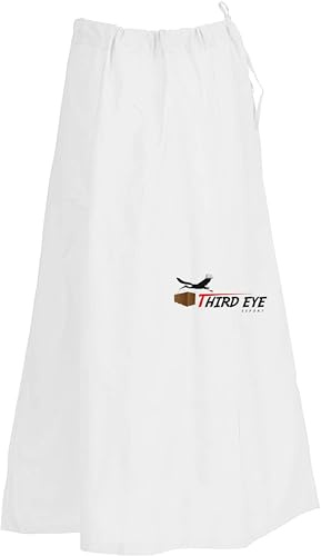 Third Eye Export Sari Petticoat Cotton Stitched White Adjustable Waist Saree Underskirt Lining Skirt, White, M-L