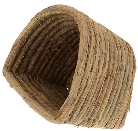 VILLFUL Cama De Paja Tejida para Mascotas Pequeñas Nido De Hámster Nido para Ponedoras Caseta para Animales Pequeños para Hámsters Conejos y s Cómoda y Duradera