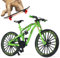 Risopen 1:8 Skala Druckguss Metall Mini Mountainbike Fahrrad Modell Spielzeug Finger BMX Spielzeug Desktop Dekoration Handwerk für Radfahren Liebhaber (Grün)