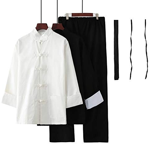 Kampsportskläder,Tai Chi Uniform Martial Arts Performance Tävlingskläder Set,Klassisk kinesisk Tang-dräkt,Traditionell Herr Dam Kung Fu Marti (Färg: Tredelad kostym, Storlek: Höjd 165CM)