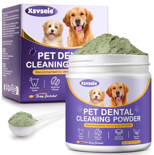 Gorgeurora Polvere Dentale per Cani, Combatte la Placca Dentale e L'Alito Cattivo, Rinfrescante per L'Alito del Cane, Polvere per la Pulizia dei Denti del Cane, Cura dei Denti del Cane - 100g