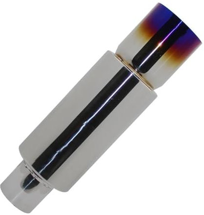 Auspuffblende 1PCS 51 57 63 76mm Auspuffanlage Ende Auto Auspuffrohr Schalldämpfer Endrohr Universal Edelstahl Schnittstelle Schalldämpfer(012 Blue 57mm)